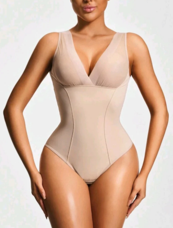 Deep V shape Thong Bodysuit