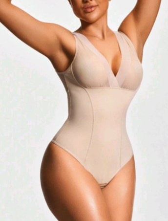 Deep V shape Thong Bodysuit